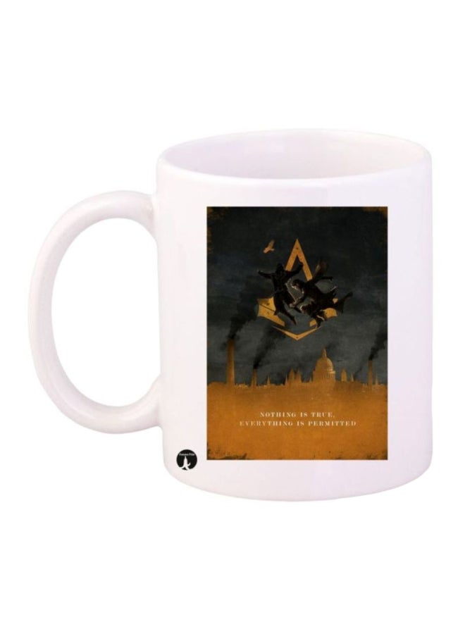 RYN Assassin's Creed Video Game Printed Mug White/Brown/Black