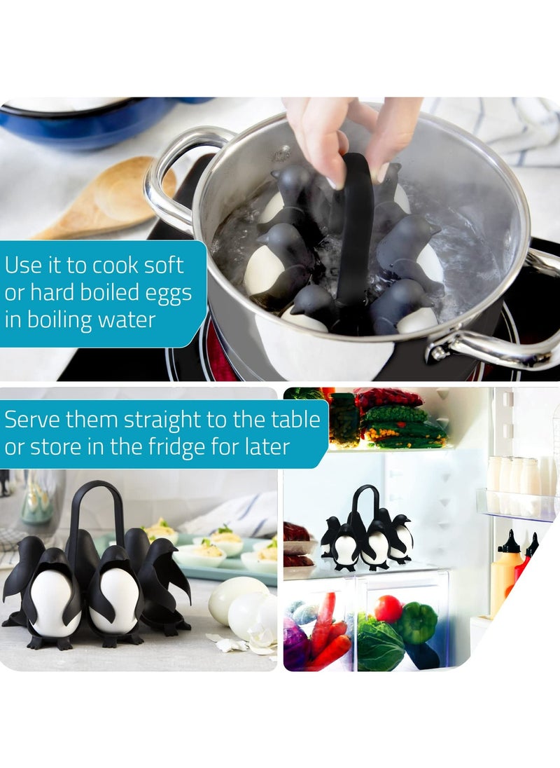 CMGTYYD - Penguin-Shaped Boiled Egg Cooker, 3-in-1 Cook, Store and Serve Egg Holder for Making Soft or Hard Boiled Eggs - Image 1