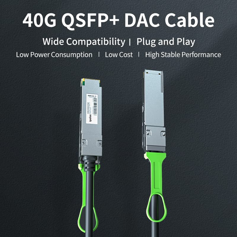 ipolex 40G QSFP+ DAC Twinax Cable, 40GBASE-CR4 Passive Direct Attach Copper Cable, 0.5m (1.64ft), for Cisco QSFP-H40G-CU50CM, Meraki MA-CBL-40G-50CM, Intel XLDACBL05, Mikrotik, Netgear, TP-Link,D-Link - Image 5