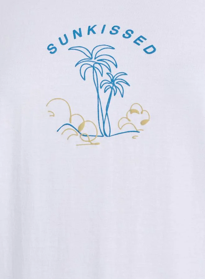 ستايلي Oversized Puff Graphic Print T-Shirt