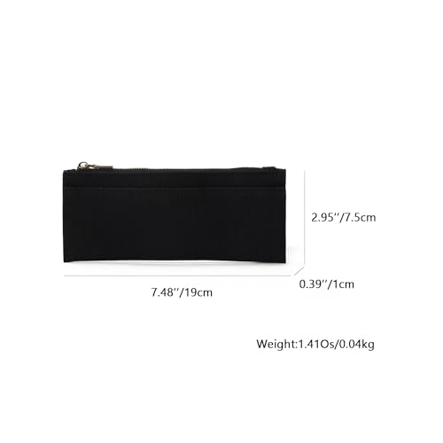 YONBEN Canvas Pencil Case Cartuchera Para Ninas Storage Cosmetic Bag Zipper Black Canvas - Image 3