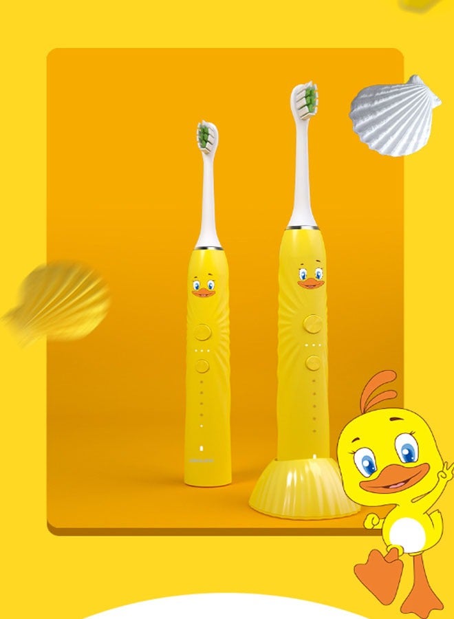 KLNAMAEAAN Children's Electric Toothbrush Super Soft Waterproof Teeth Cleaning Artifact Battery Powered (4 Heads) - Image 5
