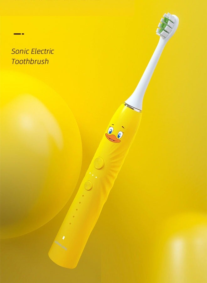 KLNAMAEAAN Children's Electric Toothbrush Super Soft Waterproof Teeth Cleaning Artifact Battery Powered (4 Heads) - Image 3