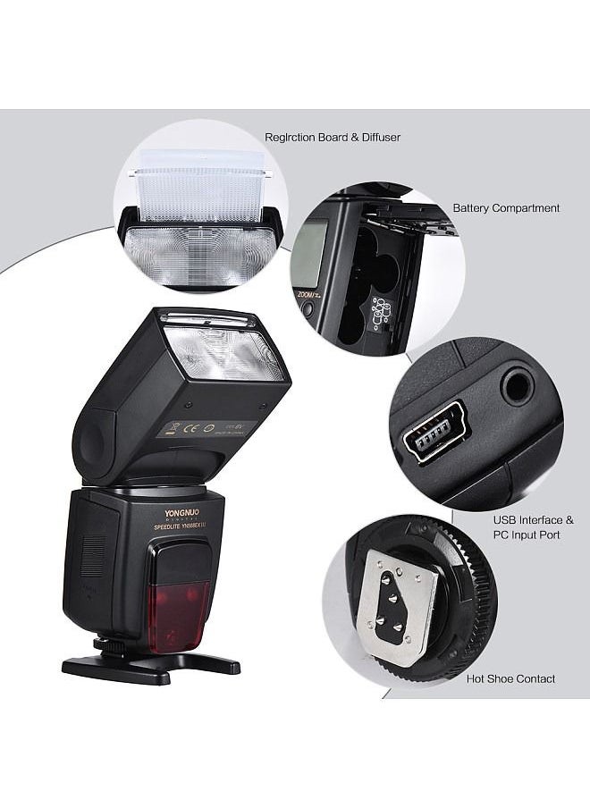 Generic - YONGNUO YN568EX III Wireless TTL Slave Flash Speedlite GN58 1/8000s HSS Supports USB Firmware Upgrade for Nikon DSLR Camera - Image 1