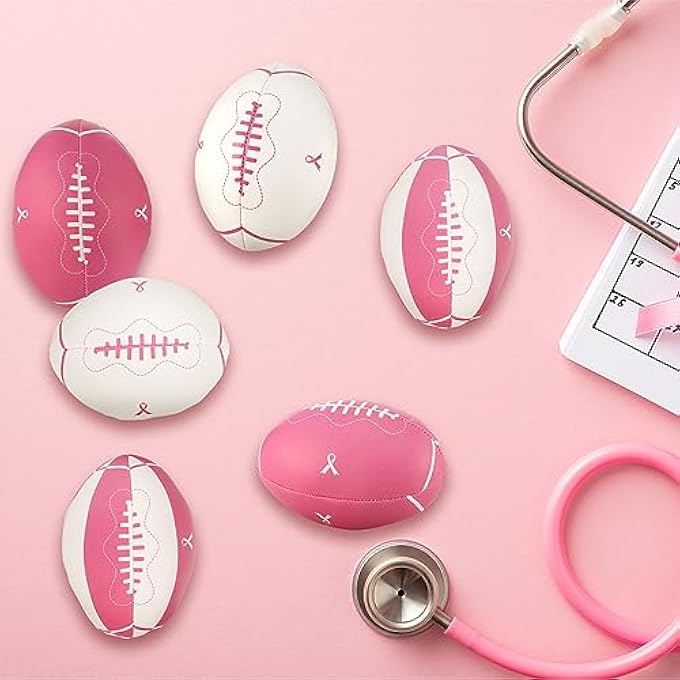 Liliful 24 Pcs Breast Cancer Awareness Stress Balls Pink Ribbon Stress Balls for Breast Awareness Gifts Football Party Favors Stress Relief Supplies for Women or Men - Image 5