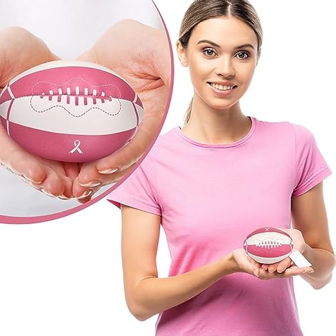 Liliful 24 Pcs Breast Cancer Awareness Stress Balls Pink Ribbon Stress Balls for Breast Awareness Gifts Football Party Favors Stress Relief Supplies for Women or Men - Image 3