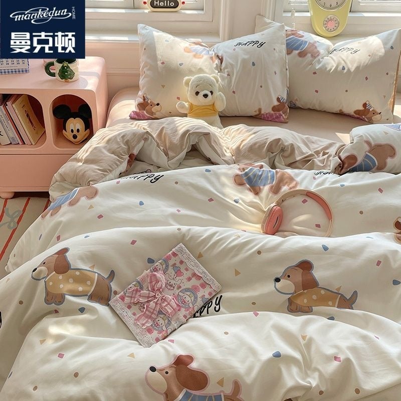 A-level baby and girl heart-shaped bedding set -4-piece duvet cover, bed sheet, and mattress protection - Image 5