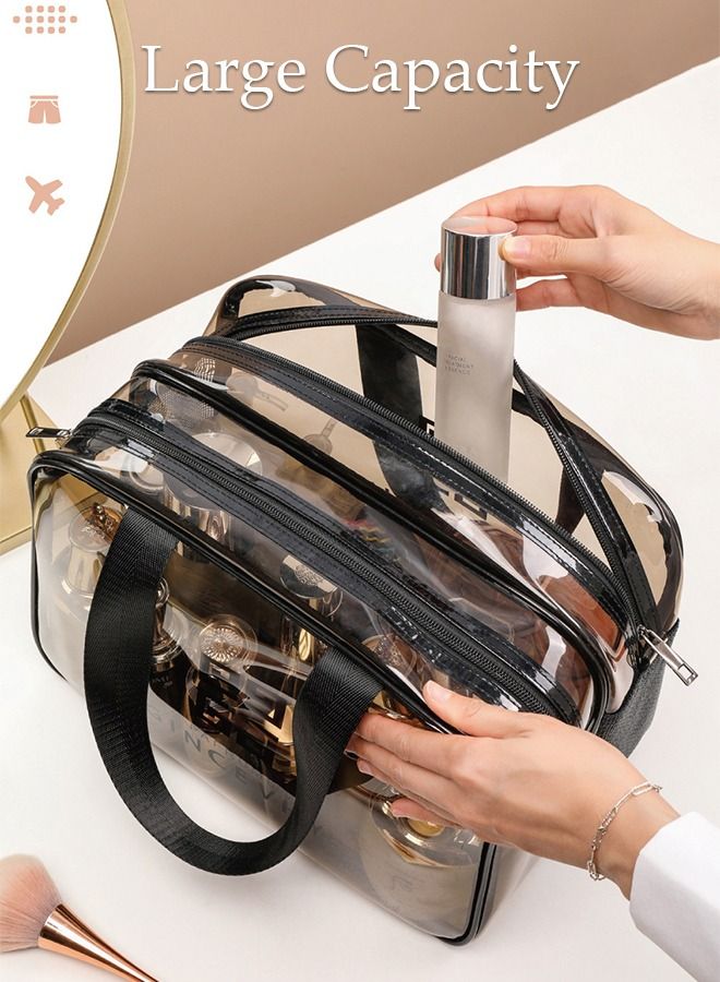 DUNISO Makeup Bag for Women and Men Cosmetic Bag with Wet and Dry Pocket Waterproof Travel Toiletry Bag Storage Organizer Case for Accessories Shampoo Toiletries - Image 2