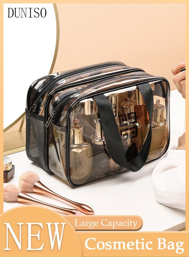 DUNISO Makeup Bag for Women and Men Cosmetic Bag with Wet and Dry Pocket Waterproof Travel Toiletry Bag Storage Organizer Case for Accessories Shampoo Toiletries - Image 1