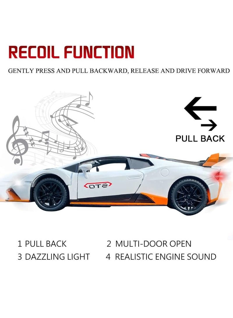 lakia 1:24 Alloy Diecast Car Model for Lamborghini Huracan STO 2021 Toy Car, Pull Back Vehicles Model Cars Toy for Kids 3 to 12 Years Old Gift Adult Collection Car Model with Light & Sound - Image 5