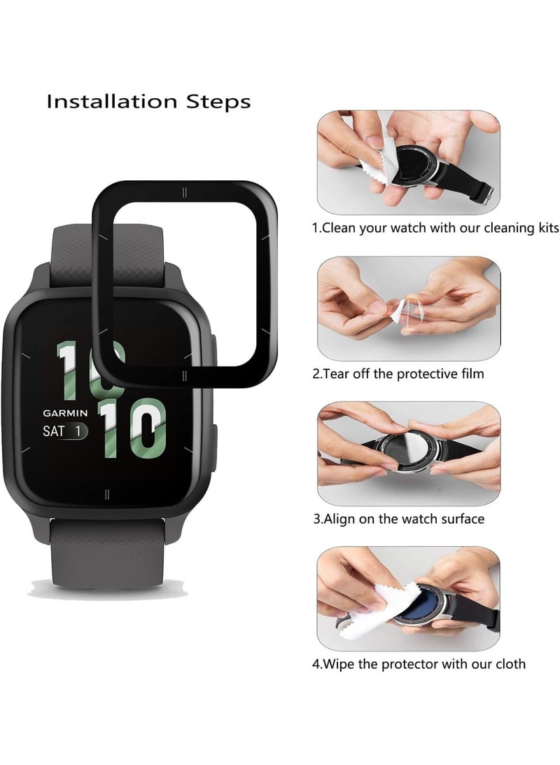 SOLARAE Screen Protector for Garmin Venu Sq 2 GPS Smartwatch, 4 Pack Invisible Ultra HD Clear Film Anti Scratch Skin Guard - Smooth/Self-Healing/Bubble, Compatible with Garmin Venu Sq 2 Watch - Image 5