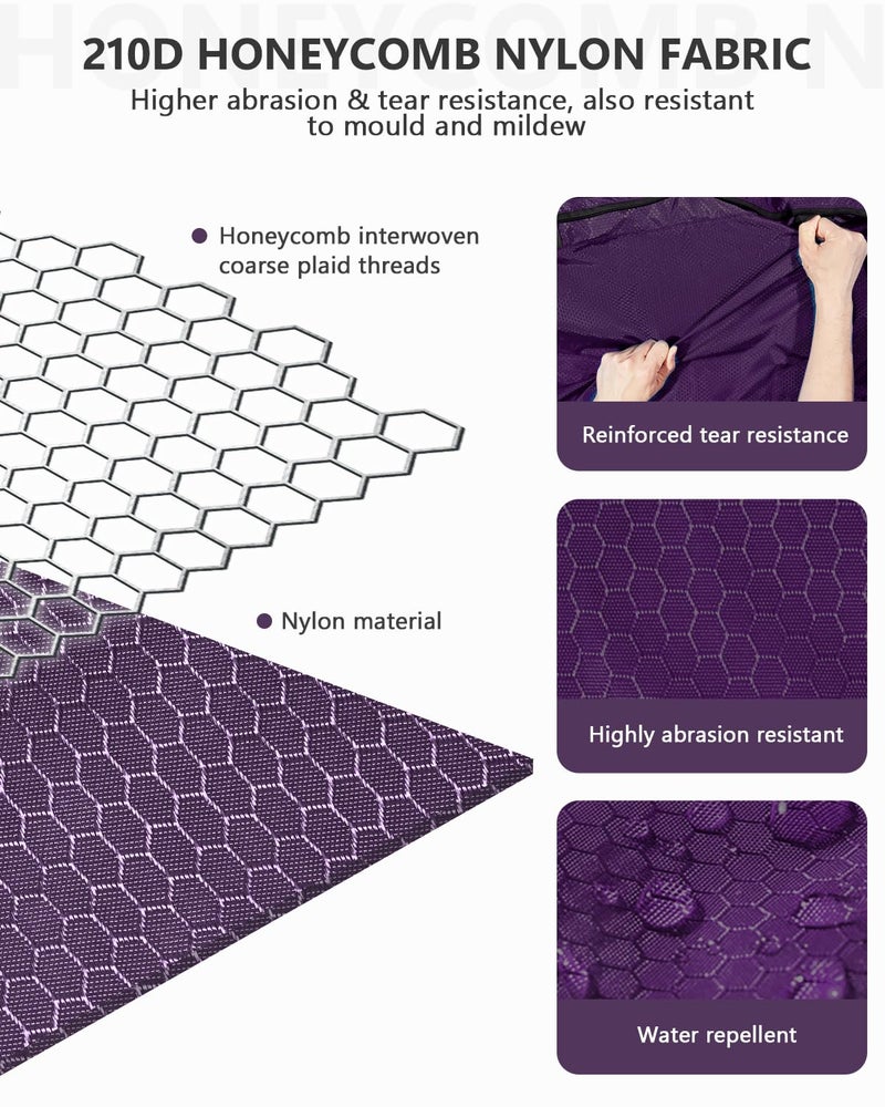 Gonex 100L Large Foldable Travel Duffle Bag with Shoes Compartment, Packable Lightweight Water Repellent Duffel Bag for Camping Gym Weekender Bag Purple - Image 5