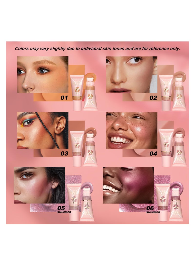 SYOSI Matte Liquid Blush Wand Velvety Cheek Tint Long Lasting Rubor Liquido Blendable Buildable Maquillaje Para Mejillas 25ml - Image 2