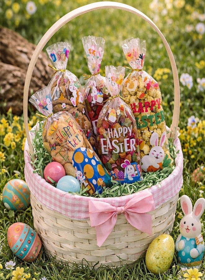WIKDAY Easter Goodie Bags 144pcs Clear Easter Cellophane Bags with Twist Ties for Party Supplie Treat Candy Cookies Gift Wrapping Bulk, 4 Style C - Image 2