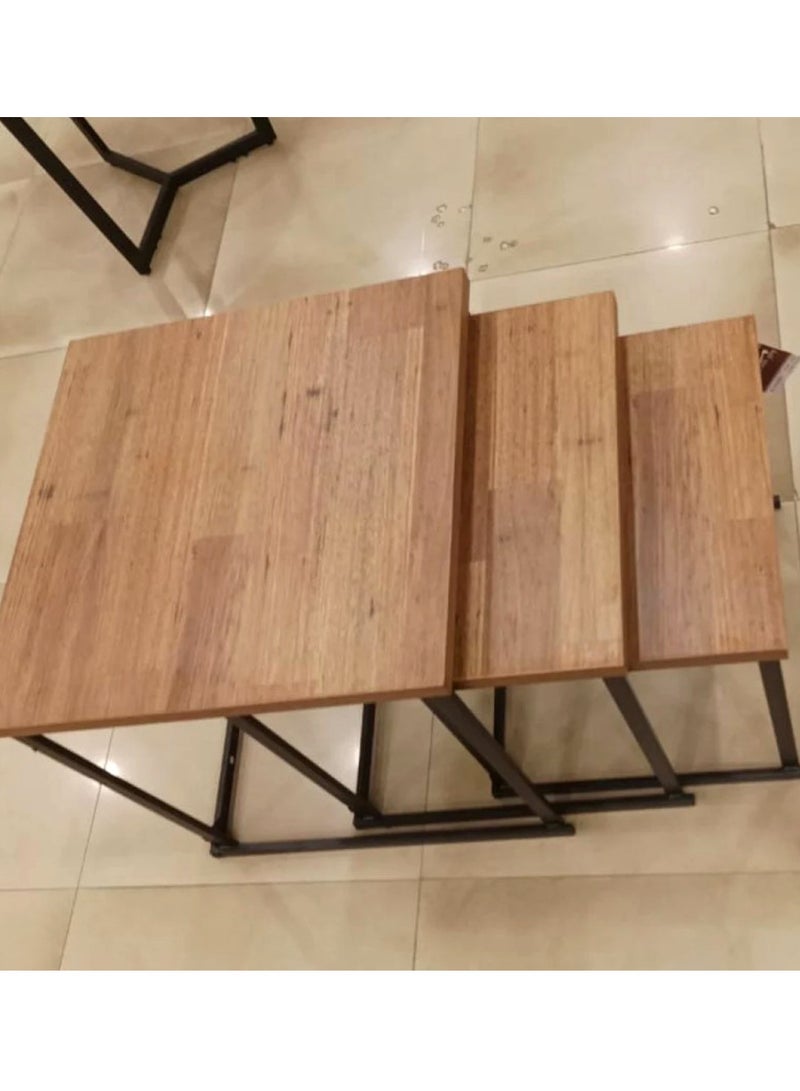 Living Nesting Table Set of 3, Small Coffee Table L.49*49*50 CM M.44*44*46 CM S.39*39*40 CM  - Image 3