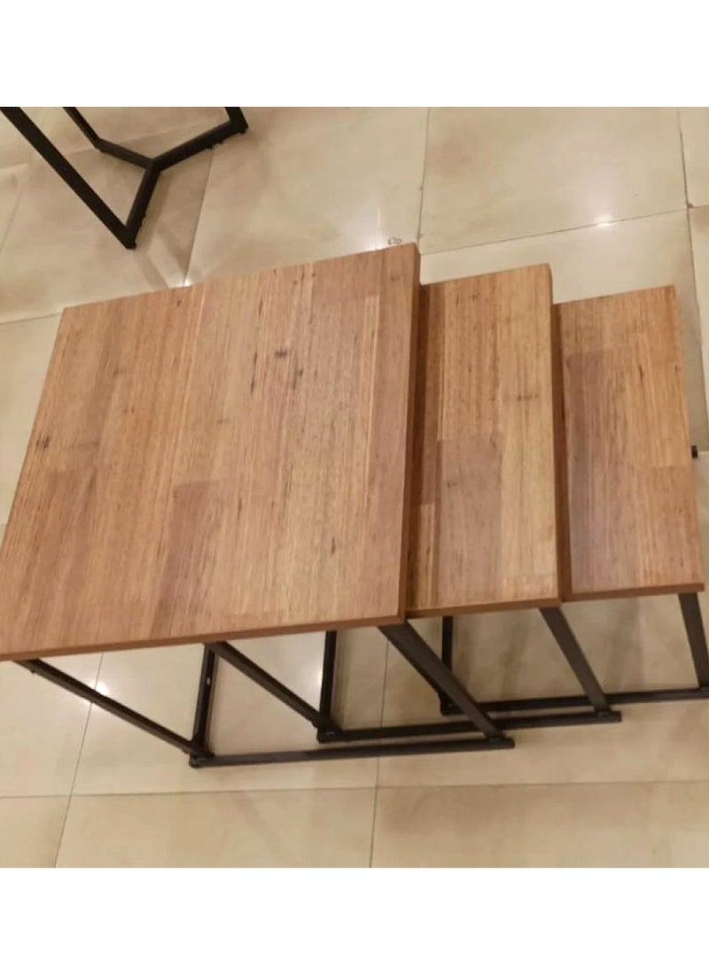 Living Nesting Table Set of 3, Small Coffee Table L.49*49*50 CM M.44*44*46 CM S.39*39*40 CM  - Image 5