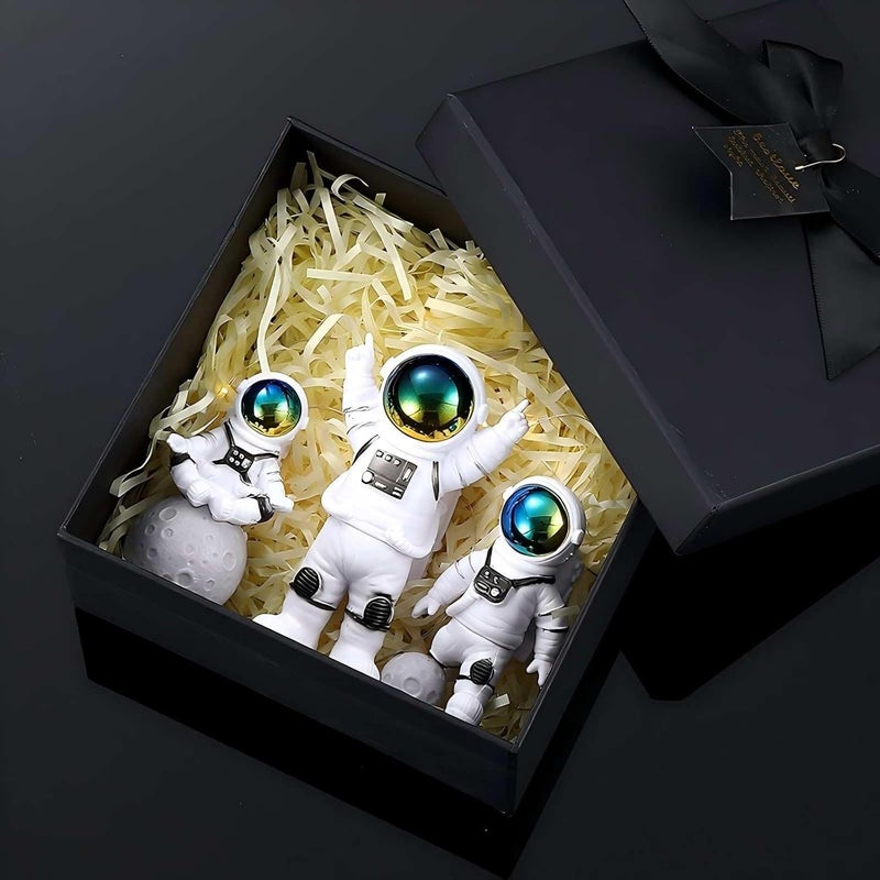 LYAROMIS Elegant Statues Decor Set,3PCS Unique Polyresin Astronaut Figurines, Perfect Ornaments for Room,Car Dashboard,Office,Home Decor,Ideal Gift for Space Lovers,Comes with exquisite box - Image 1