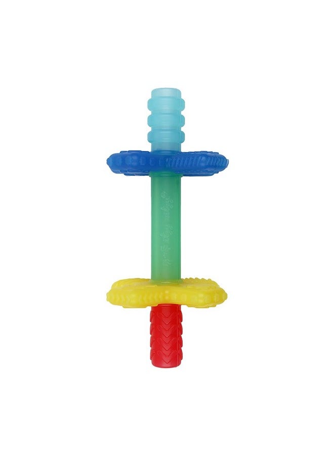 Itzy Ritzy - Teensy Tube Teether; Textured Hollow Baby Teething Tube That Reaches Front Teeth & Back Molars, Made Of Soft Silicone (Rainbow) - Image 1