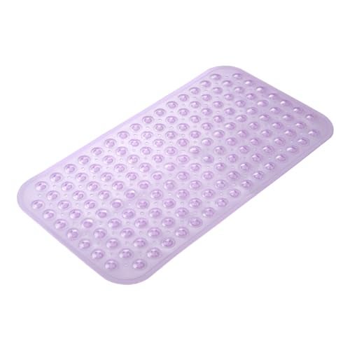 AmazerBath AmazerBath Bath Tub Mat Medium Size 276 x 15 Inches NonSlip Shower Mats with Suction Cups and Drain Holes Bathtub Mats Bathroom Mats Machine Washable Clear Purple