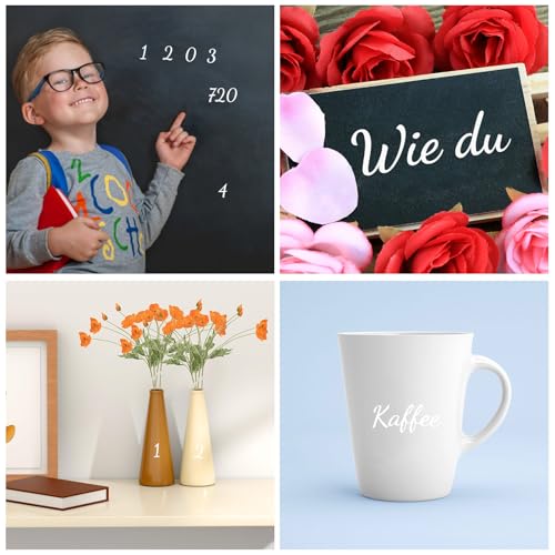 DENGXINWEI 12 Sheets Vinyl Letters Numbers Stickers Kit,1008 Pcs 1 Inch Self Adhesive DIY Cursive Sticker Alphabet Number Letter Decal for Signs, Classroom Decor, Door Window,Office,Mailbox,Crafts (White) - Image 3