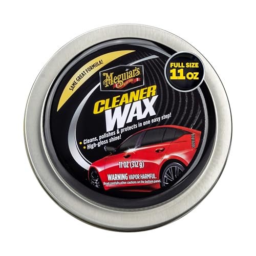 Meguiars Cleaner Wax EasytoUse Paste Wax that Removes Light Defects Protects Single Stage PaintClear Coat and Leaves a Glossy Shine in One Step 11 Oz