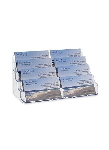 SOURCE ONE SOURCE ONE 8 Pocket Desktop Clear Acrylic Business Card Holder 