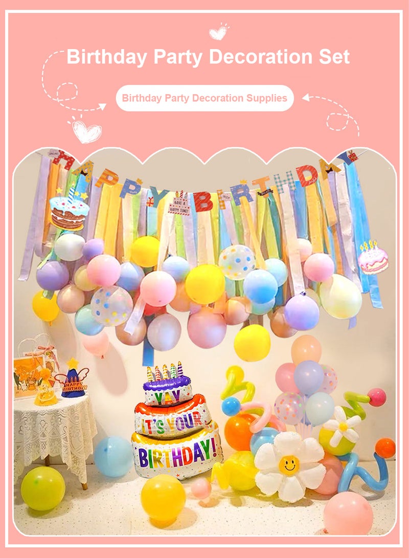 35-Piece Birthday Balloon Set, for Indoor and Outdoor Decorating Birthday Parties, with Birthday Cake Balloon