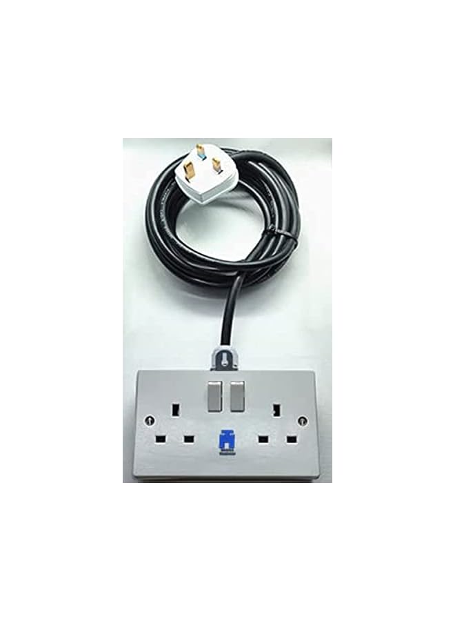 Hassan double socket extension cord 13A 220-250V 3 meter with wall attachment - Image 4