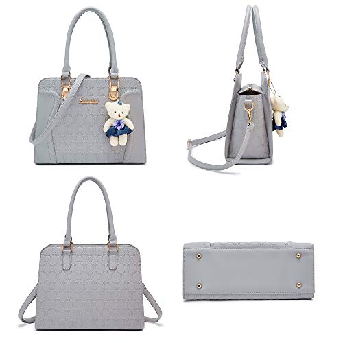 Soperwillton Women's Fashion Handbags Tote Bags Shoulder Bag Top Handle Satchel Purse Set 4pcs - Image 2