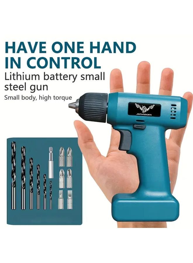 Pink Portable USB Rechargeable Drill Set With LED Light For Home DIY - Image 2