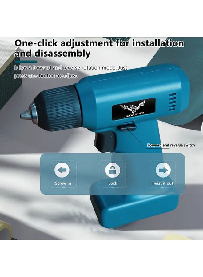 Pink Portable USB Rechargeable Drill Set With LED Light For Home DIY - Image 5