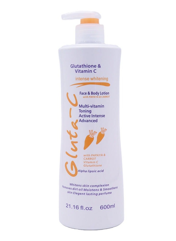 Glutathione & Vitamin C Whitening Face & Body Lotion with Papaya & Carrot 600ml