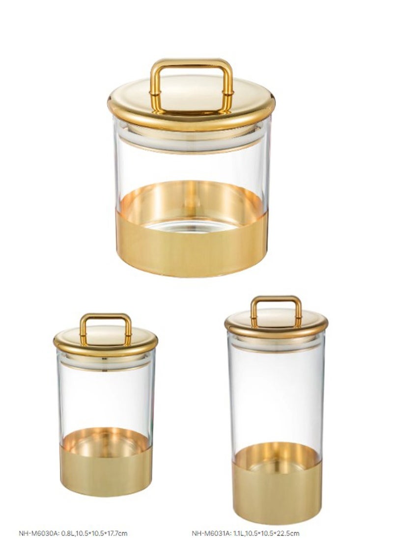 MARS Q Elegant transparent golden storage box (1 piece) Exquisite craftsmanship is reflected in its attractive and beautiful appearance.  - Image 1
