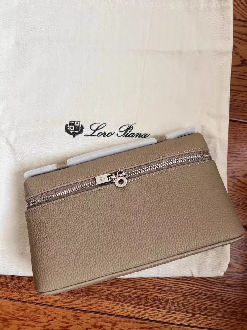 Elegant Handbag Lp19 Rice Box Bag Gigi Same Style Single Shoulder Crossbody Bag Makeup Pu Leather Kelly Elephant Grey (shoulder strap +1 upgrade) 