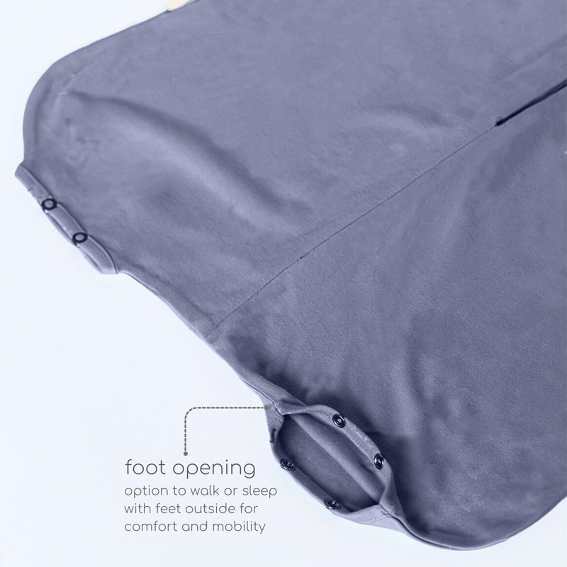 Cocoon Care Knitted Bamboo Muslin Sleeping Bag for Babies, Granite (1-2 Years) - Image 2