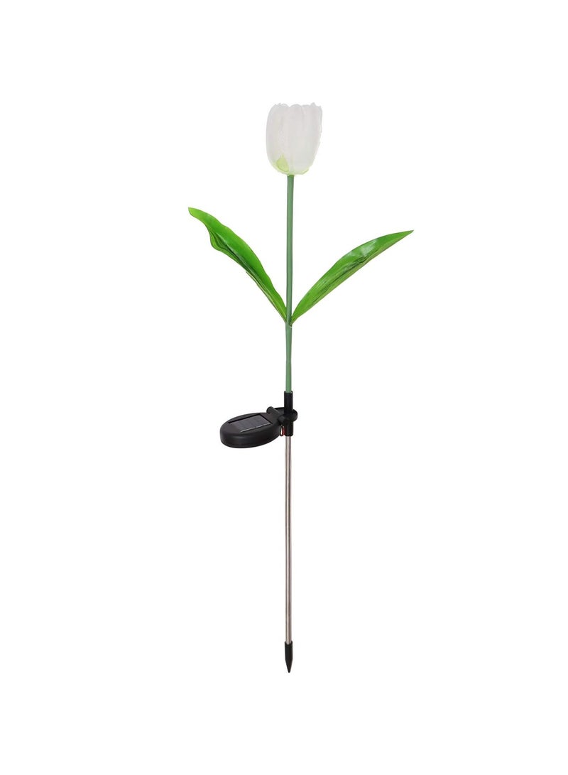 بلومنغ تايم مجموعة واحدة من 2 مصابيح تعمل بالطاقة الشمسية - زهور التوليب، نوع إضاءة قابل للتعديل، يمكن تزيين الفناء/الحديقة/الشارع/غرفة المعيشة، ملونة - Image 1