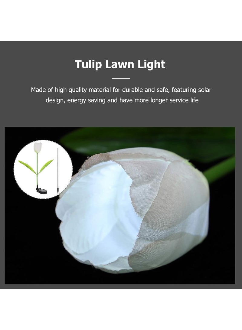 بلومنغ تايم مجموعة واحدة من 2 مصابيح تعمل بالطاقة الشمسية - زهور التوليب، نوع إضاءة قابل للتعديل، يمكن تزيين الفناء/الحديقة/الشارع/غرفة المعيشة، ملونة - Image 2