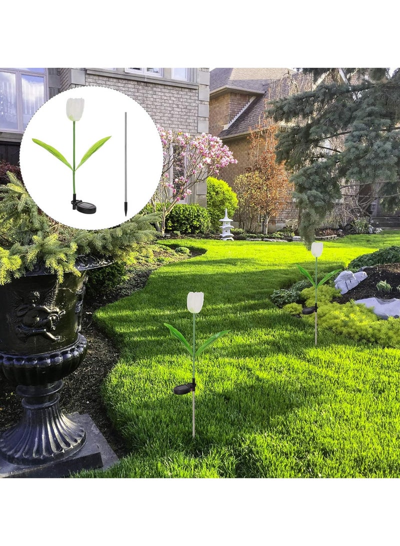 بلومنغ تايم مجموعة واحدة من 2 مصابيح تعمل بالطاقة الشمسية - زهور التوليب، نوع إضاءة قابل للتعديل، يمكن تزيين الفناء/الحديقة/الشارع/غرفة المعيشة، ملونة - Image 3