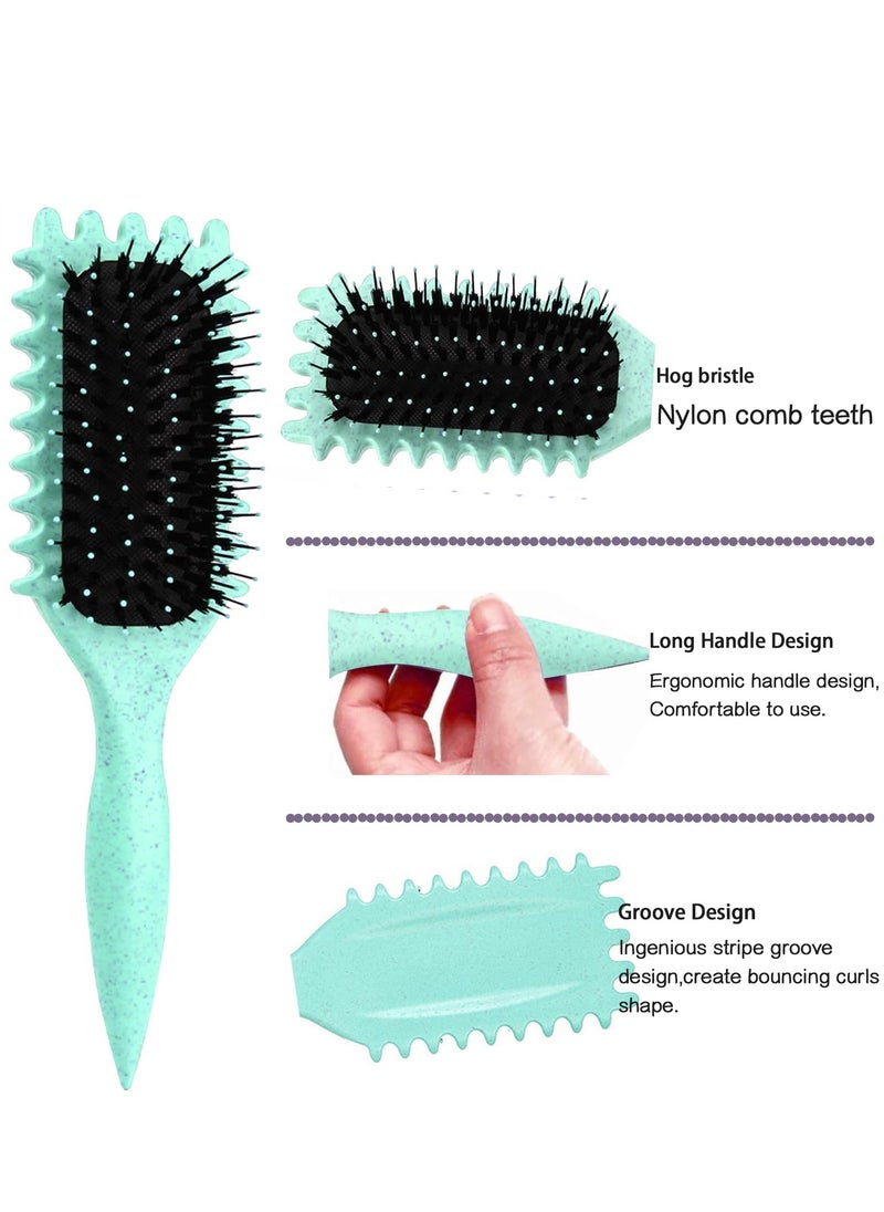 2024 Newest Bounce Curl Brush,Bounce Curl Defining Brush,Curl Defining Brush,Hair Brush Styling Brush,Shaping and Defining Curls for Women Girls (Color : Green)