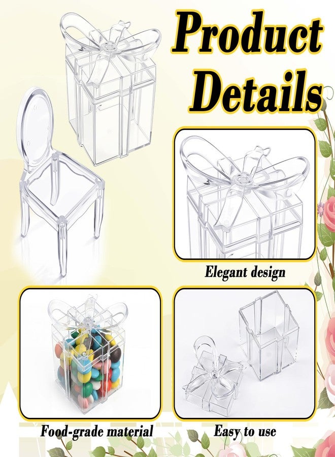 Mifoci 24 Pcs Clear Acrylic Gift Boxes Chair Shaped Party Favor Gift Holders for Wedding Events Reception Accessories Baby Shower Favor Holders Decorations Supplies - Image 2