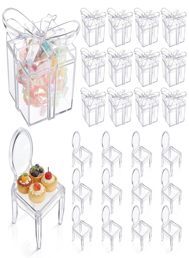 Mifoci 24 Pcs Clear Acrylic Gift Boxes Chair Shaped Party Favor Gift Holders for Wedding Events Reception Accessories Baby Shower Favor Holders Decorations Supplies - Image 1