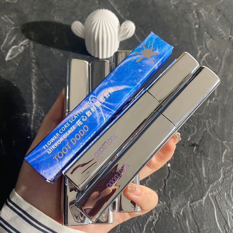 Toot Dodo~Flower Heart Scattered Small Silver Tube Mirror Lip Glaze Moisturizing Watery Lip Lipstick Lip Gloss For Women - Image 3