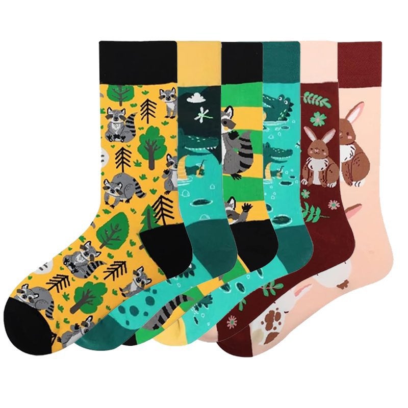 Men'S Cotton Manufacturers Four Seasons Animation Women'S Tide Socks Men'S Socks Cute Rac Rabbit Crocodile Socks - Image 2
