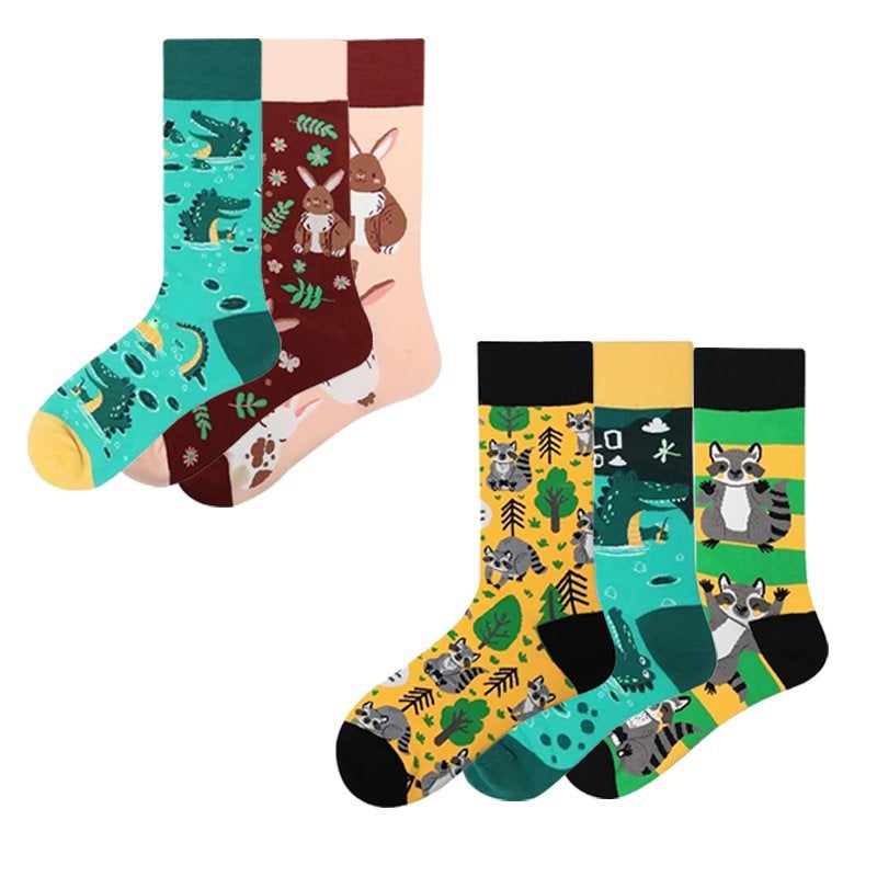 Men'S Cotton Manufacturers Four Seasons Animation Women'S Tide Socks Men'S Socks Cute Rac Rabbit Crocodile Socks - Image 3