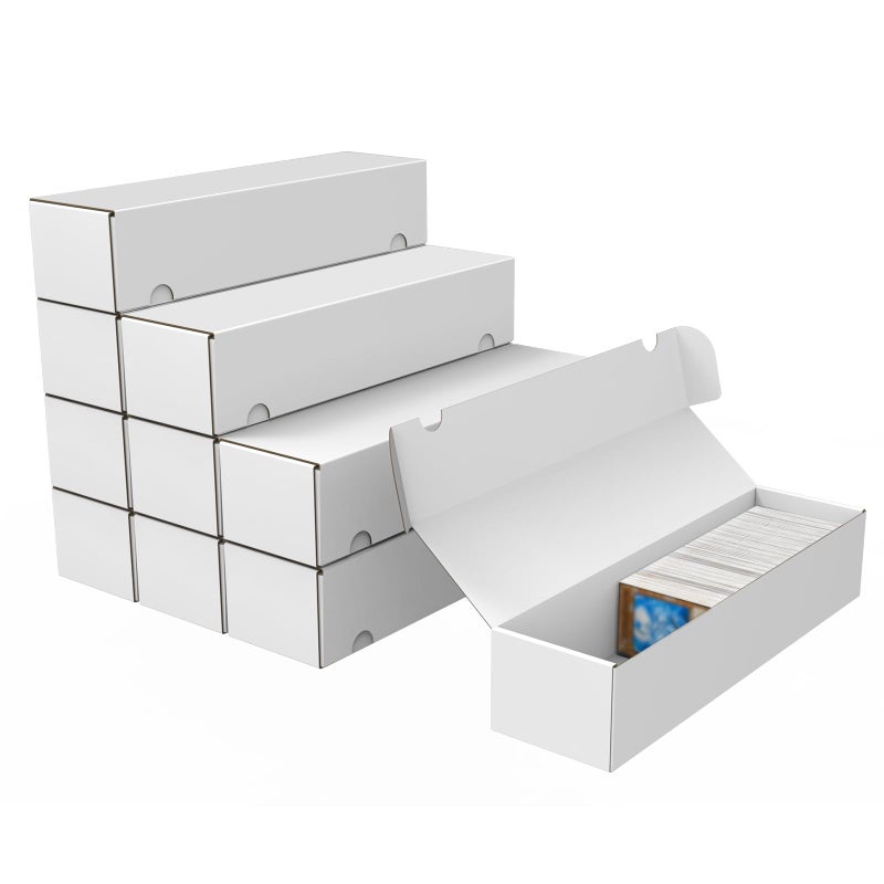 XRACV Trading Card Storage Box, 10-Pack 1100 Count White Corrugated Cardboard Bulk Sports Storage Box for TCG/Magic/Mtg Basketball Cards, Collectible Trading Cards - Image 1
