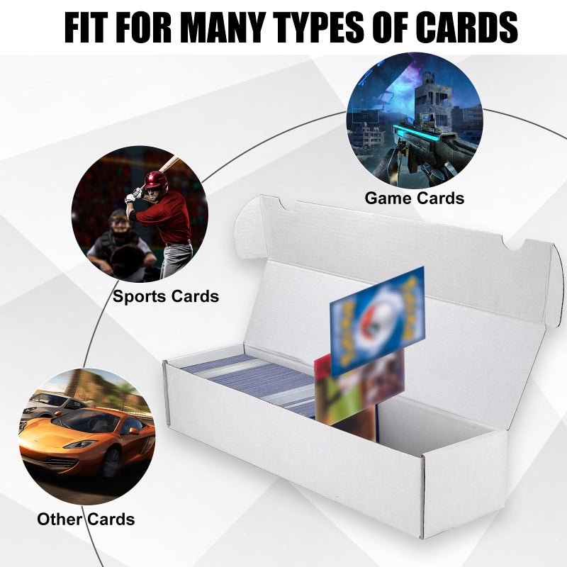 XRACV Trading Card Storage Box, 10-Pack 1100 Count White Corrugated Cardboard Bulk Sports Storage Box for TCG/Magic/Mtg Basketball Cards, Collectible Trading Cards - Image 3