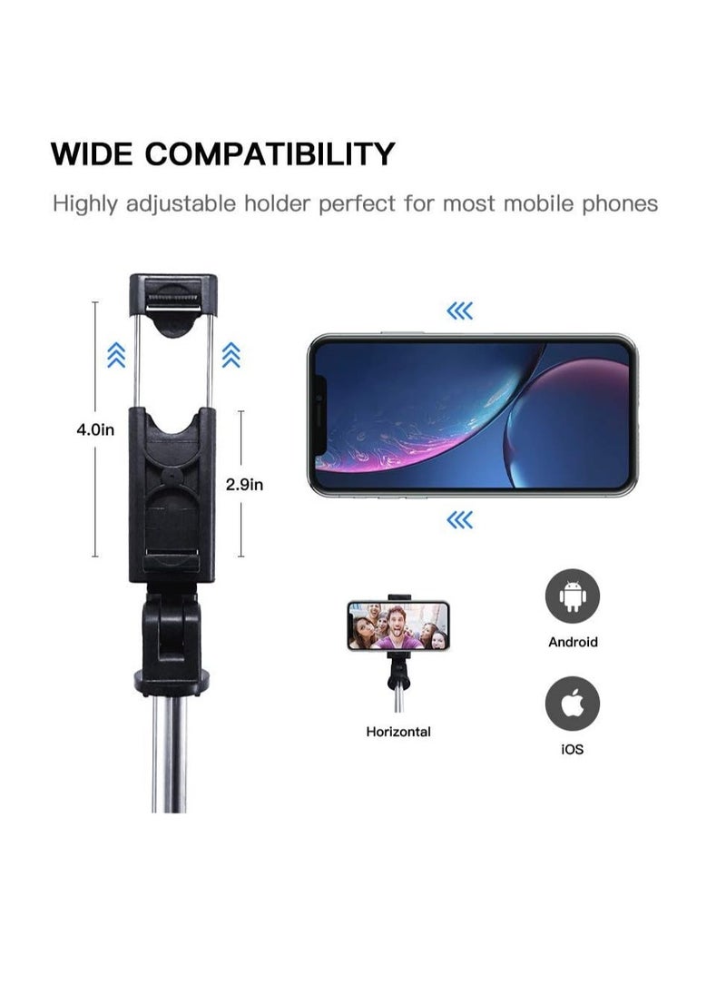 Generic - Extendable tripod for selfie stick with Bluetooth remote control, compatible with Samsung Galaxy S7/S7 Plus/S8/S8 Plus/S9/S9 Plus, iOS and Android devices, mobile/phone X/8/8 Plus. - Image 1
