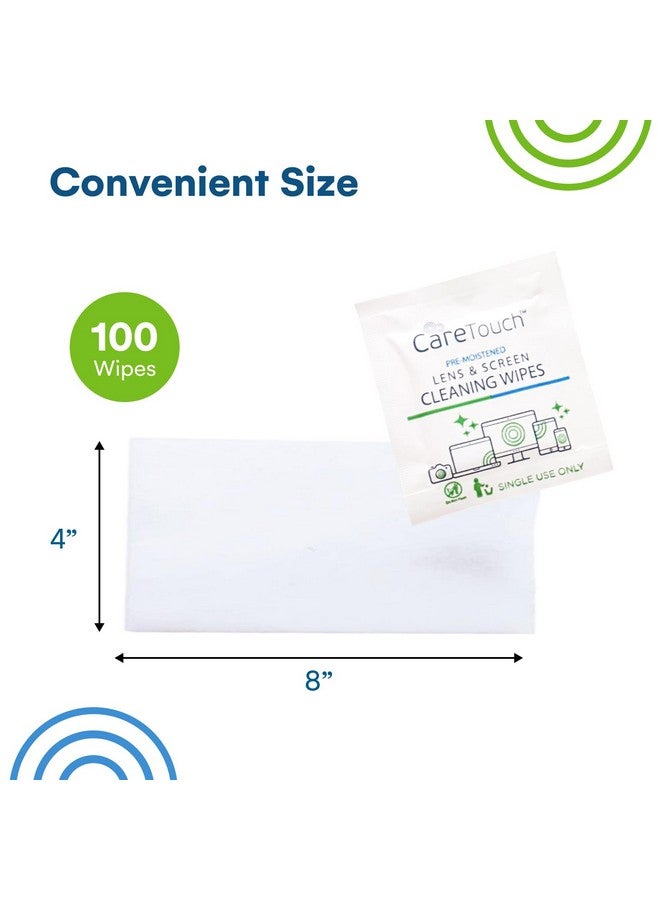 Care Touch Care Touch Lens Wipes for Eyeglasses - 100 Individually Wrapped Pre-Moistened Glasses Wipes - Cleaner for Glasses, Sunglasses, and Screens - Gentle and Portable for On-the-Go Cleaning - 4x8 Inches - Image 3