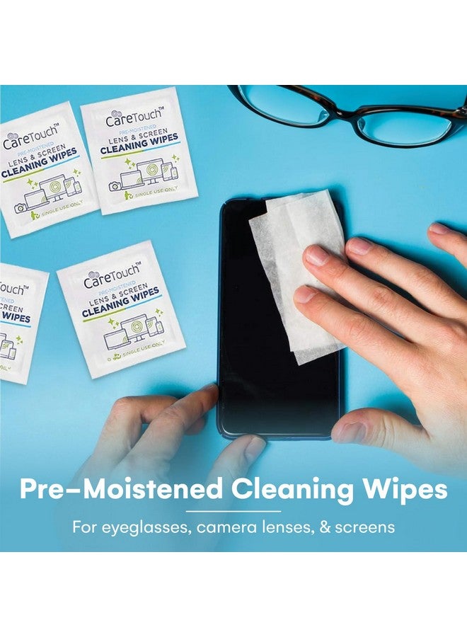 Care Touch Care Touch Lens Wipes for Eyeglasses - 100 Individually Wrapped Pre-Moistened Glasses Wipes - Cleaner for Glasses, Sunglasses, and Screens - Gentle and Portable for On-the-Go Cleaning - 4x8 Inches - Image 2
