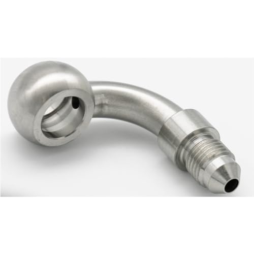 KRD PERFORMANCE Stainless Steel 90 Degree 122mm M12 Banjo Eye Hole Diameter to 3AN Male Brake Clutch Fitting for AN3 PTFE Brake Hose Line - Image 3